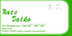 mate dalko business card